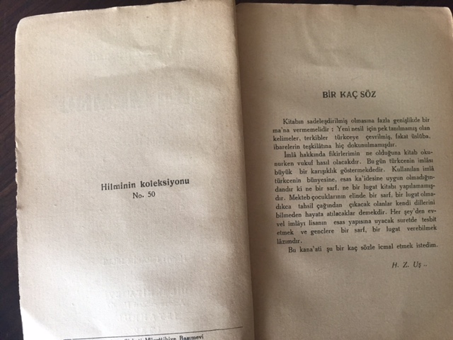 Sınırlı sayıda basılıp numaralandırılmış kitabın 50 numaralı nüshası. Bu sayfada Halid Ziya Uşaklıgil, Türkçeleştirirken nasıl bir yol izlendiğini bizzat anlatmış. 